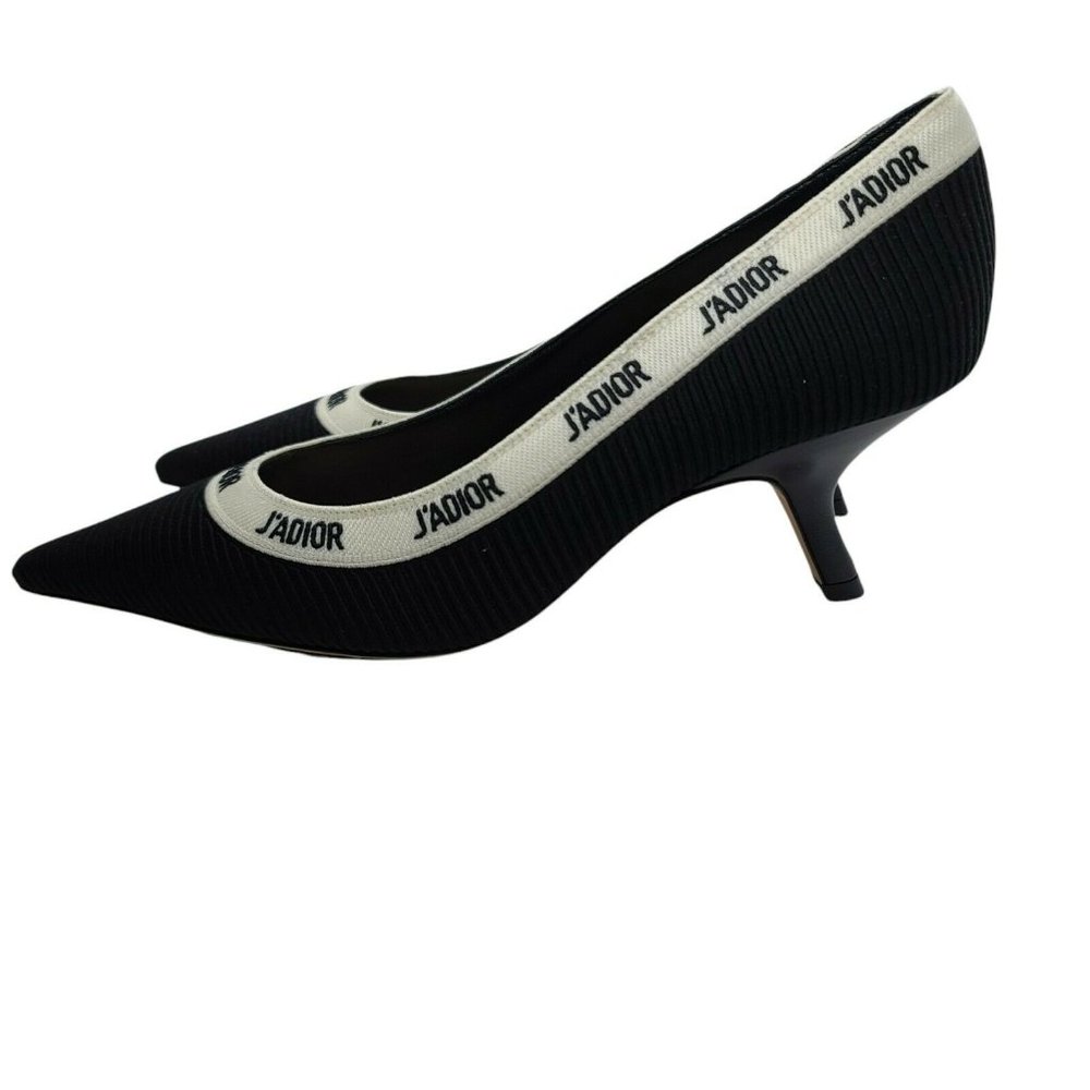 Dior J'adior Jadior Black White Ribbon Logo  Heel Pump Size 39 Retail 1090